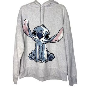Disney Parks Lilo & Stitch Hoodie Sweatshirt Size Womens Small Gray